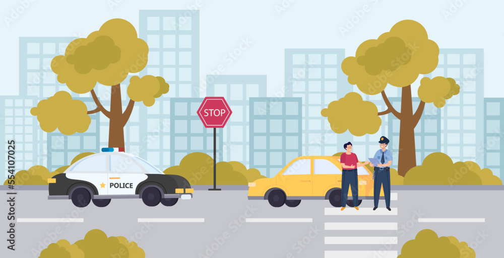 Flat Traffic Police Concept Flat Traffic Police Concept