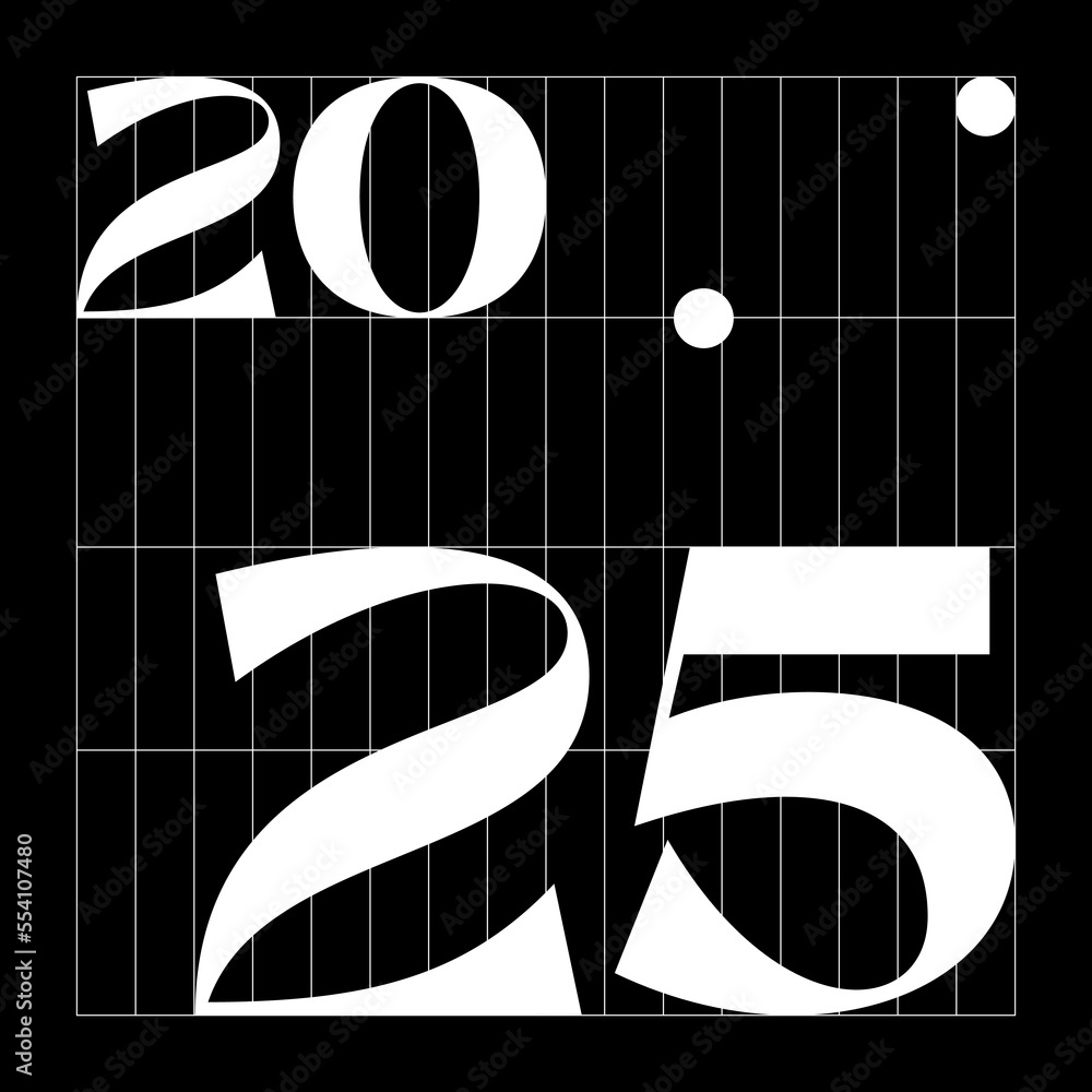 Abstract Posters Design 2025. Brutalist new year template. Modern