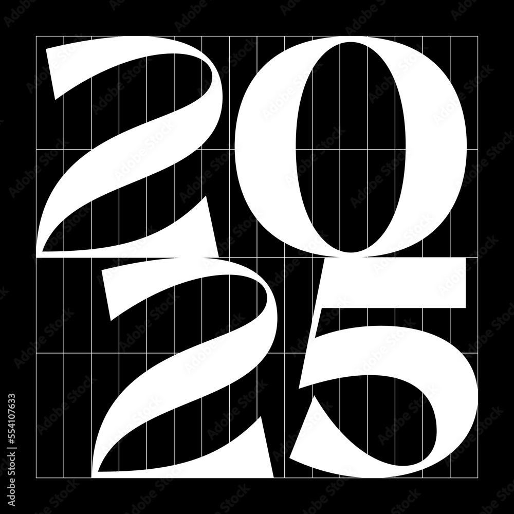 Abstract Posters Design 2025. Brutalist new year template. Modern