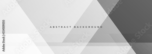 Soft gray abstract modern banner design. White wide geometric abstract background. Vector illustration