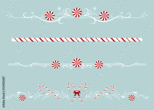 A set of peppermint candy themed divider lines 