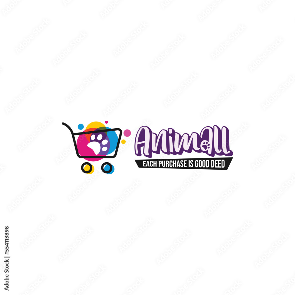 Colorful Pet Shop Logo Design