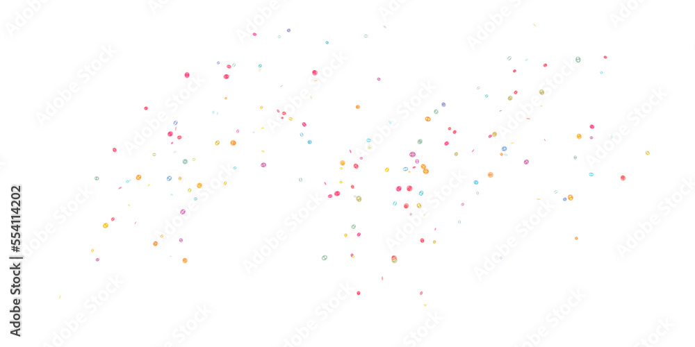 Multicolored glowing drops, stars on a transparent background. A scattering of festive colored lights, glittering confetti. PNG