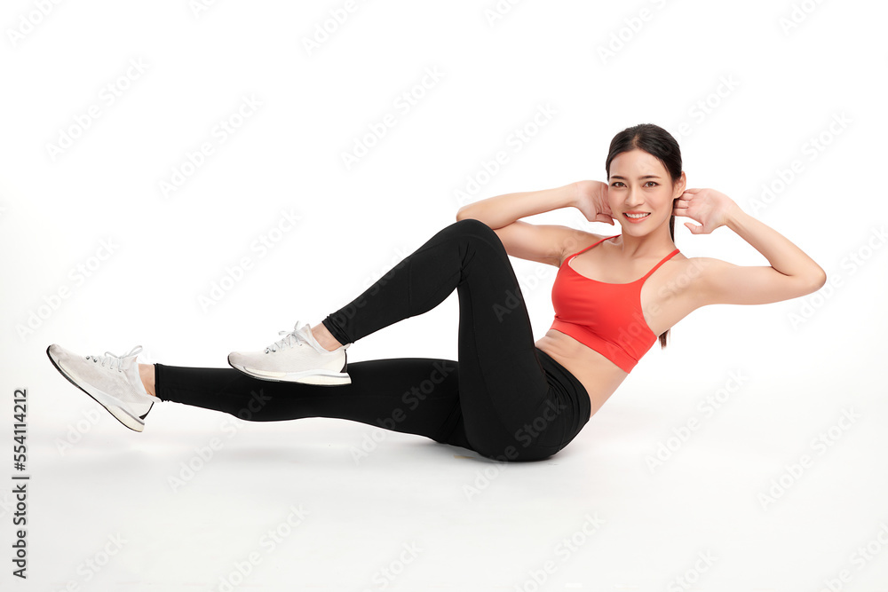 Beautiful young asian sport woman with sportswear ready for exercise on white background, Advertising sportswear and yoga wear, Healthy lifestyle, sport. Beautiful young asian sport woman with sportswear ready for exercise on white background, Advertising sportswear and yoga wear, Healthy lifestyle, sport.
