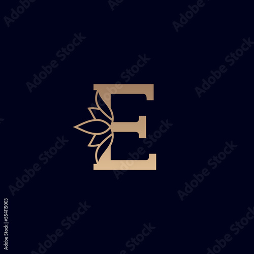 Wallpaper Mural gold brand logo design with lotus flower letter E Torontodigital.ca