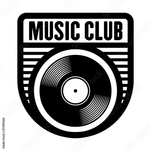 Vinyl LP record compact disc logo template vector art image illustration car sticker, decal, t-shirt design.