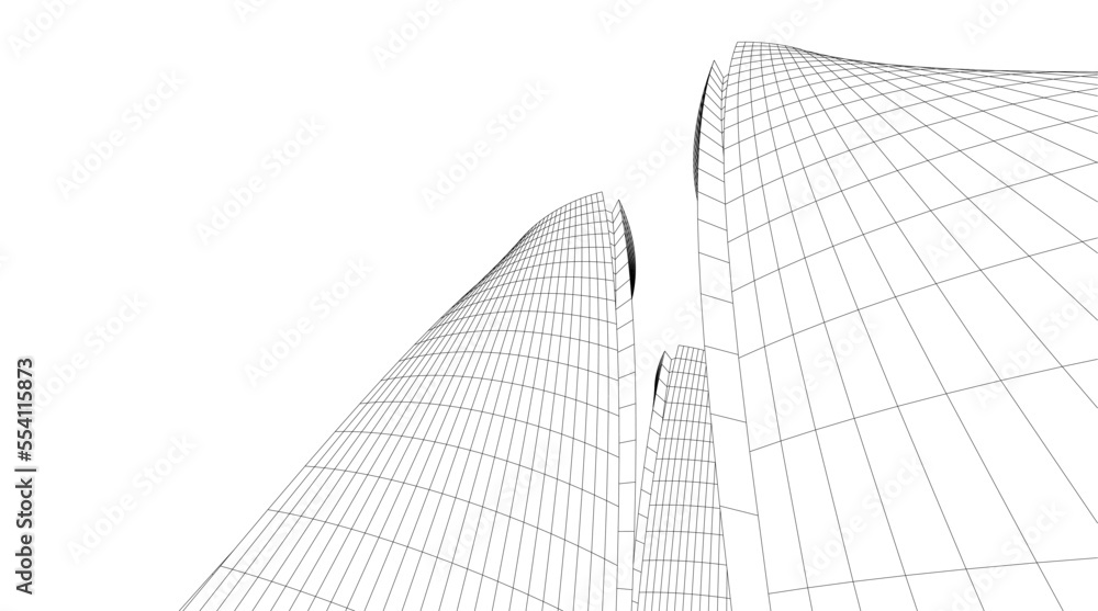 Abstract modern architecture 3d illustration	
