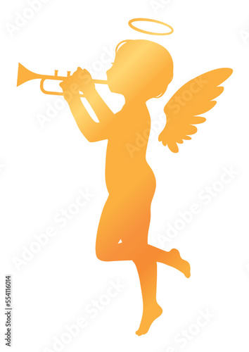 ラッパを吹く恋のキューピッド