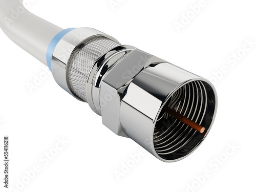 Coaxial cable on transparent background