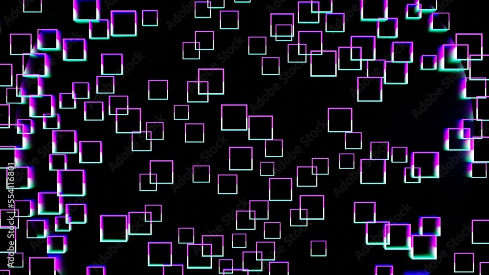 colorful squares on a black background