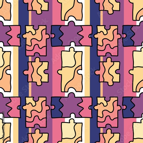 Cartoon seamless puzzles game toys pattern for kids clothes print and wrapping paper and linens and festive packaging