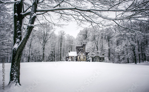 Squire's Castle in winter Ohio