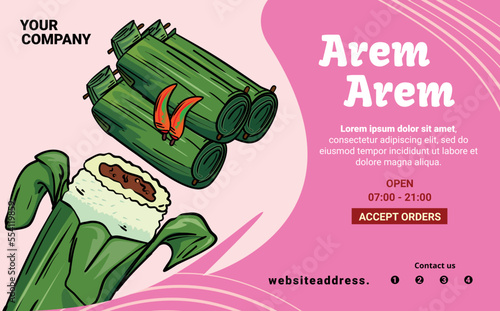 arem arem snack food menu banner template