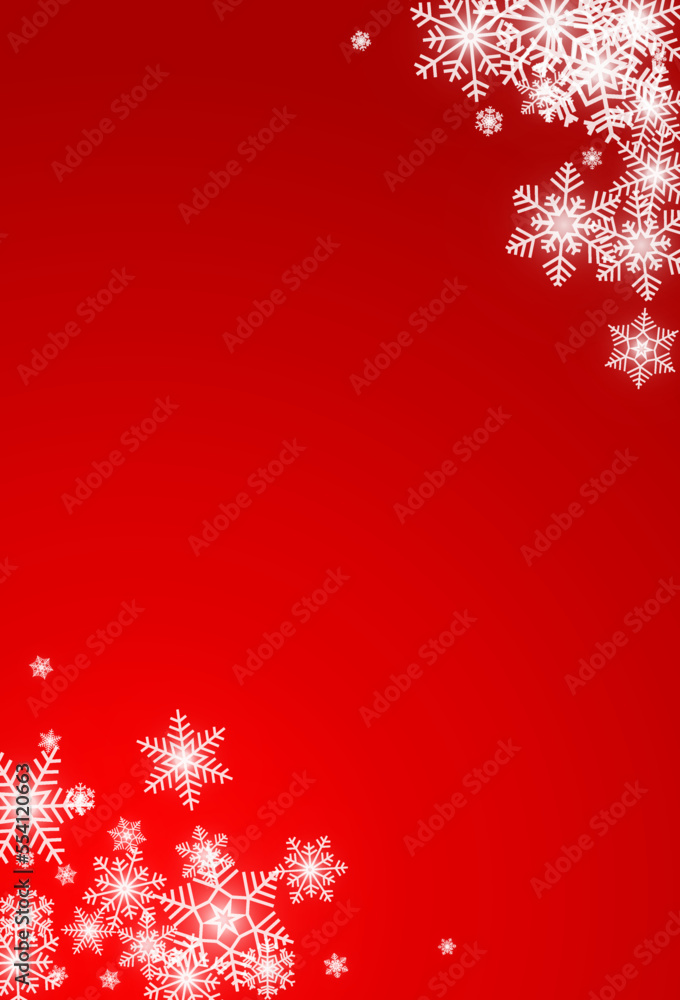 Gray Snowflake Vector Red Background. Holiday
