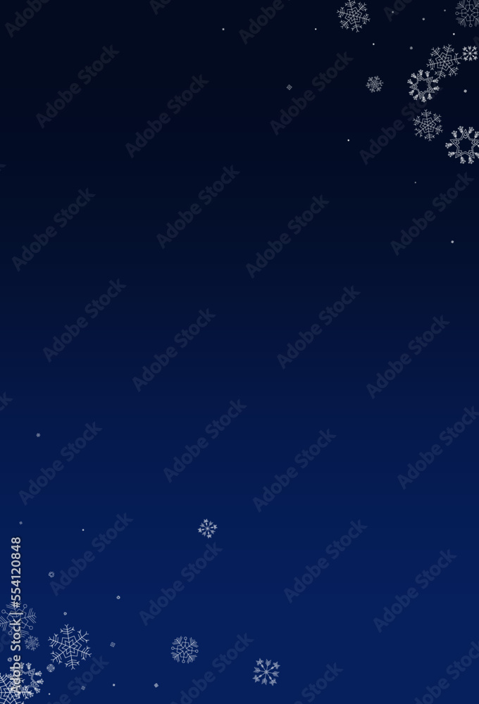 Gray Snow Vector Blue Background. New Snowfall