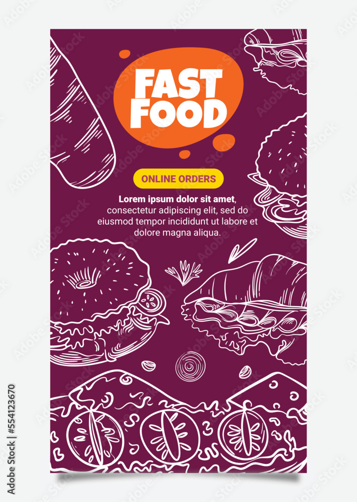 flyer design for fast food restaurant menu promotion media. latin american food illustration flyer design for fast food restaurant menu promotion media. latin american food illustration