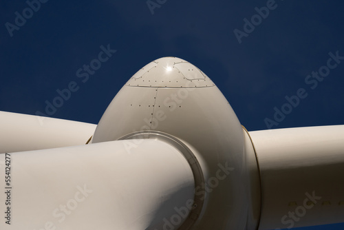 Wind farm propellor in close up view - Green Energy Concept photo