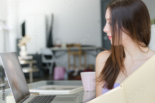 Girl on zoom call