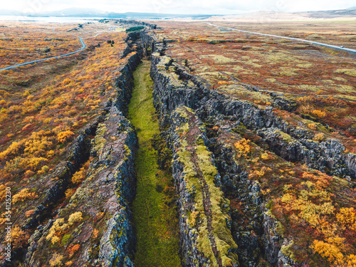 The only place on Earth where two tectonic plates meet on the Earth surface visible to the eye - Thingvellir National Park