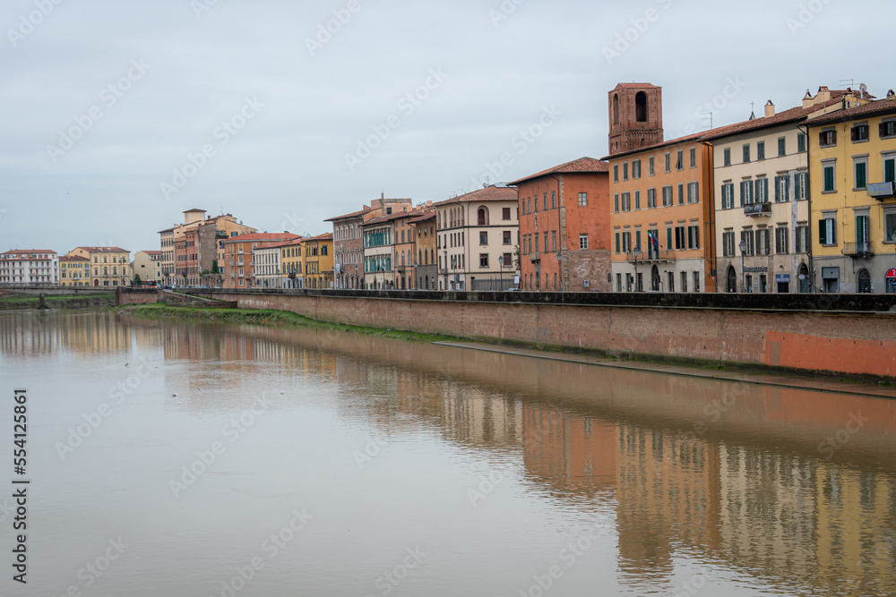 The Arno river in Pisa, Italy