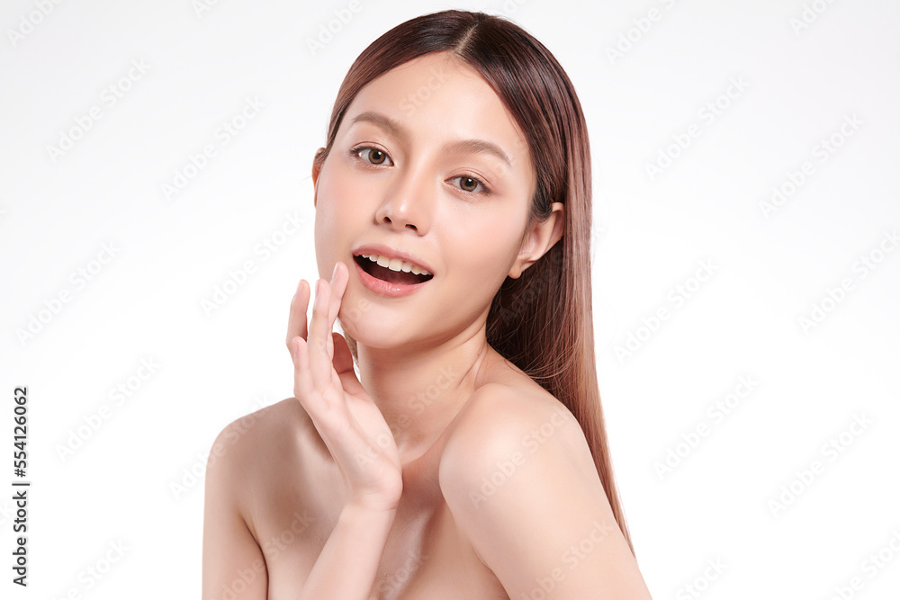 Beautiful young asian woman with clean fresh skin on white background, Face care, Facial treatment, Cosmetology, beauty and spa, Asian women portrait. Beautiful young asian woman with clean fresh skin on white background, Face care, Facial treatment, Cosmetology, beauty and spa, Asian women portrait.