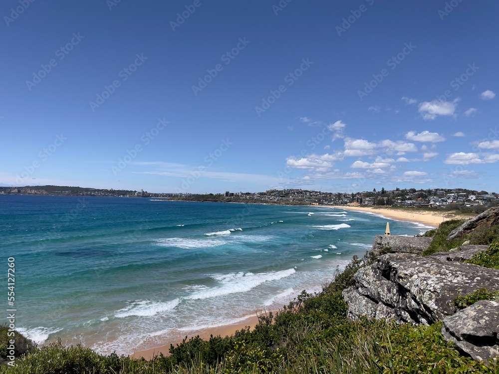 View of the coast from the headland 