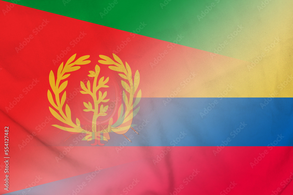 Fototapeta premium Eritrea and Ecuador national flag international contract ECU ERI