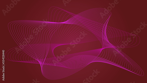 Fondo futurista abstracto rojo con líneas curvas