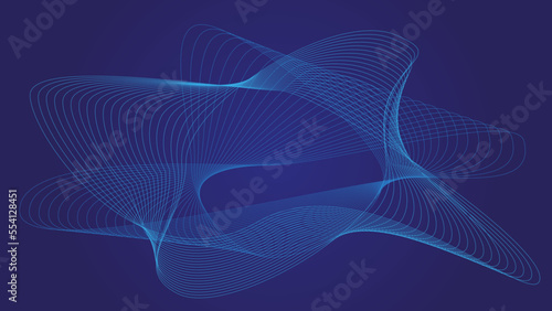 Fondo futurista abstracto azul con líneas curvas photo