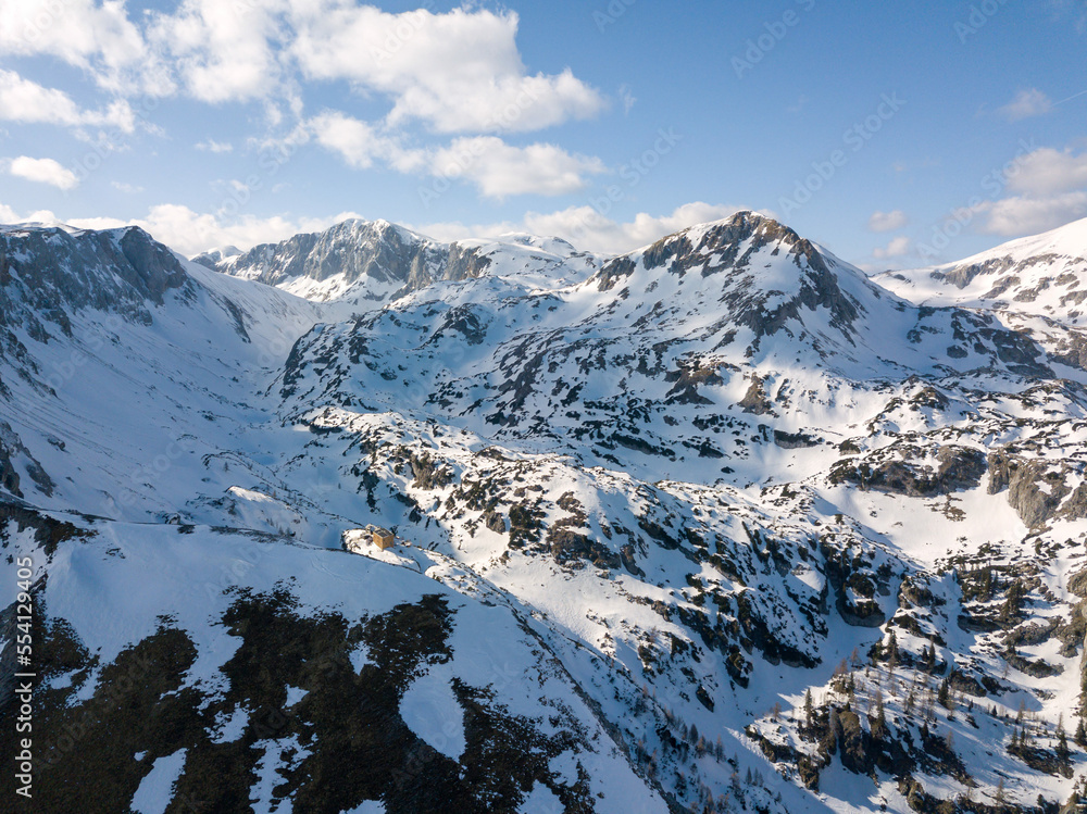 Top of Hochschwab with Snow in the Steiermark in Austria