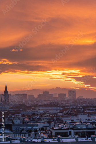 Sunset over the Vienna Skyline, Austria © Michael