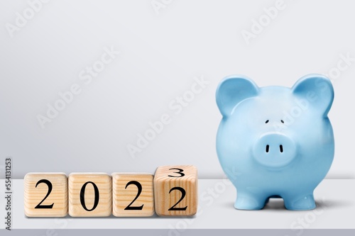 Ceramic Piggy bank with cubes and calculator