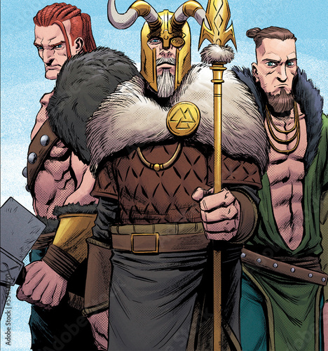 gos of norse mythology, odin, loki, thor , freya, njord 