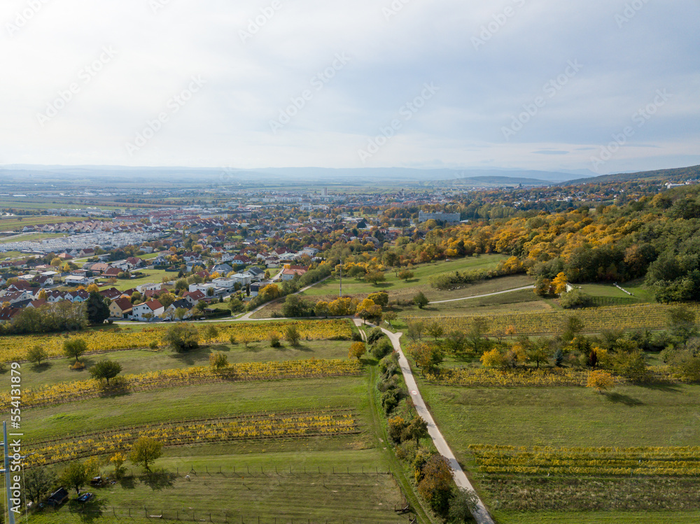 Autumn Drone View of Eisenstadt in Burgenland, Austria