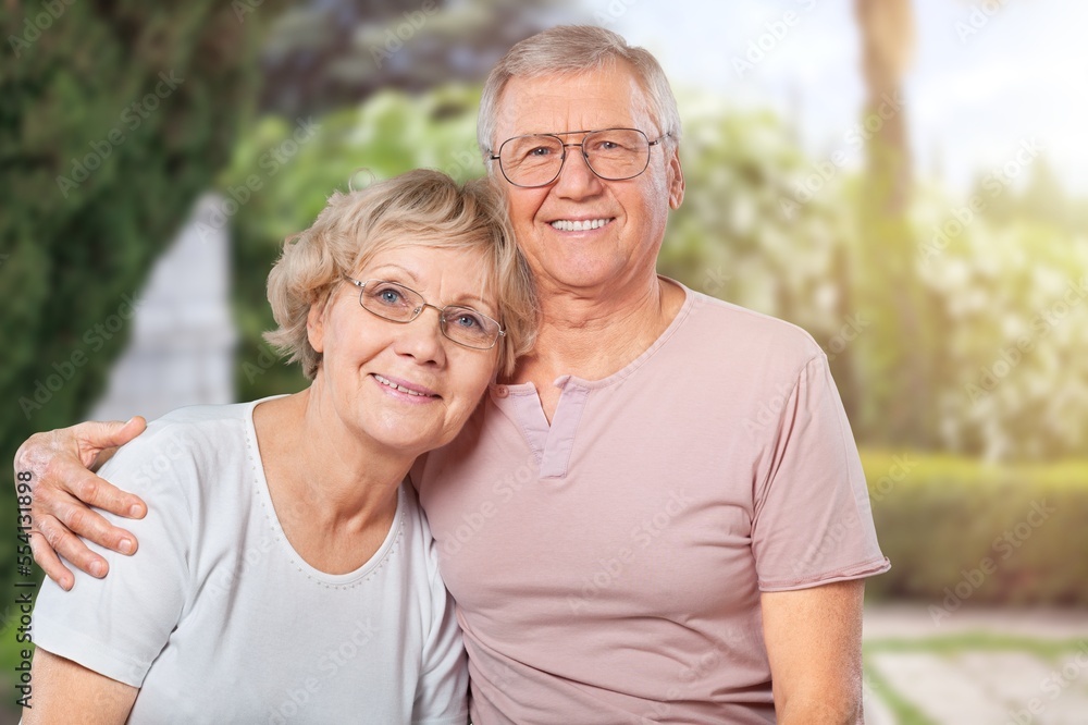 Happy senior loving couple together