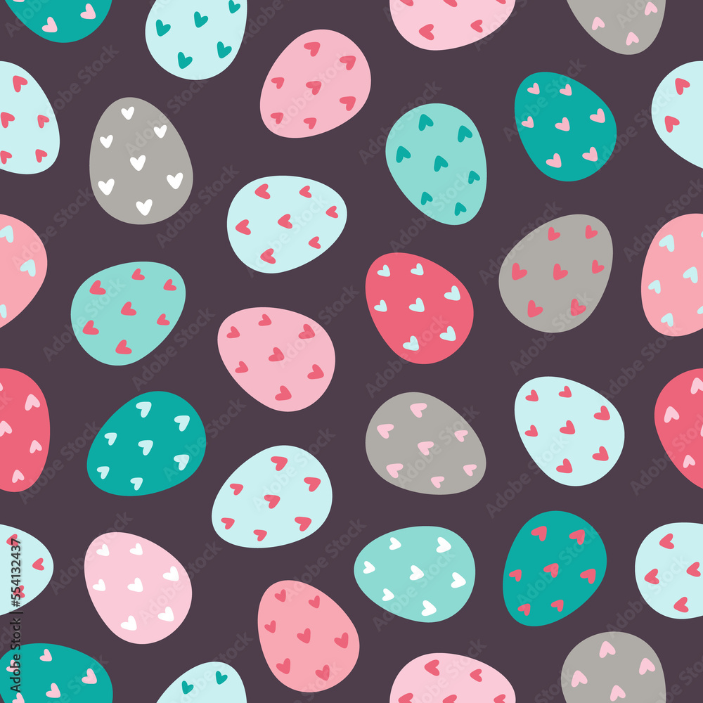 Easter eggs seamless pattern.Decorated Easter eggs Easter eggs seamless pattern.Decorated Easter eggs