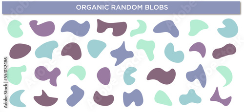 set of organic shapes pastel colors abstract Vector illustration fluid original background random blobs blotch