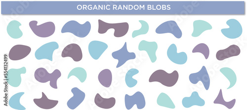 set of organic shapes pastel colors abstract Vector illustration fluid original background random blobs blotch