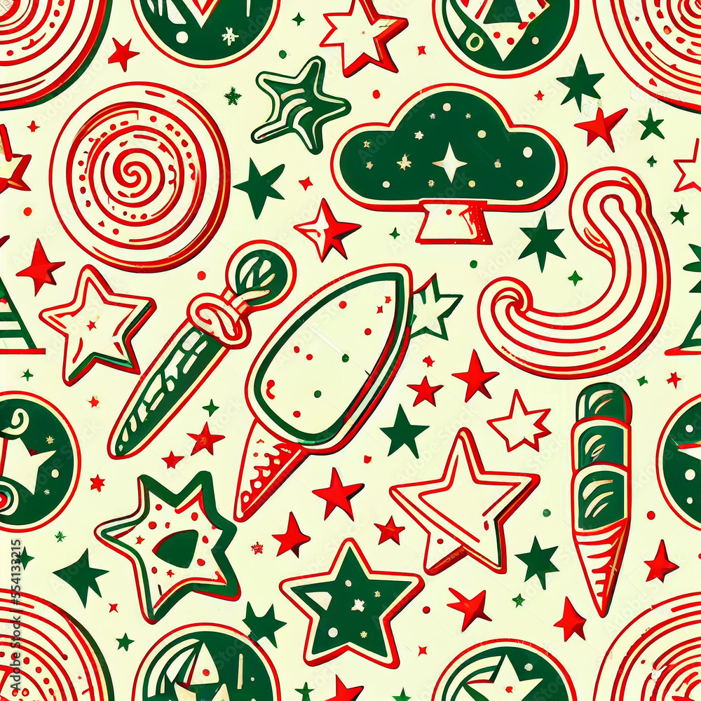 Naklejka premium Christmas Themed Background with Simple Elements. Generative ai
