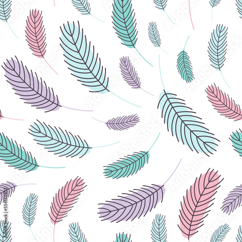 Feathers seamless pattern. Pattern with feathers