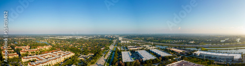 Fototapeta Naklejka Na Ścianę i Meble -  Aerial photo business district Weston Florida USA