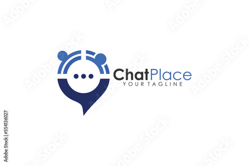 people chat logo icon vector isolated