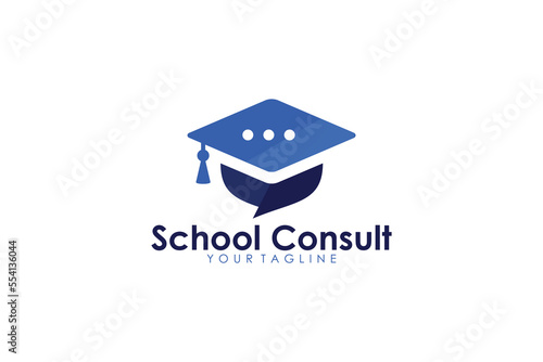 School logo icon vector isolated
