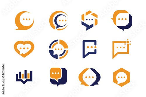 chat logo icon vector set concept
