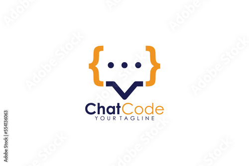 Chat code logo icon vector isolated concept