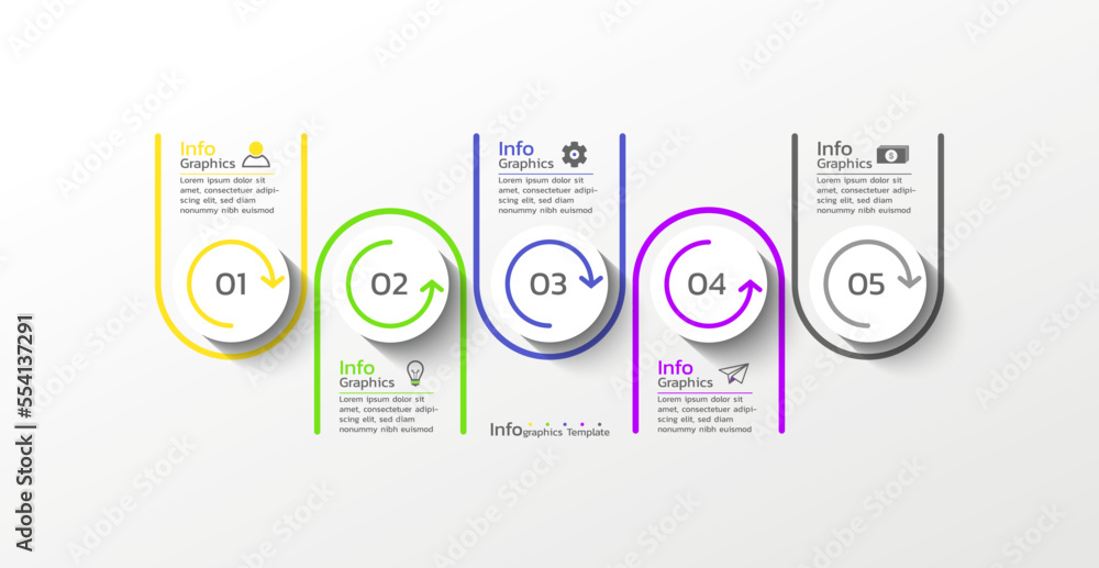 circular pin timeline infographic template element... Vector circular timeline infographics template icons design Stock ...