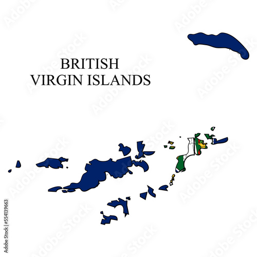 British Virgin Islands map vector illustration. Global economy. Famous country. Caribbean. Latin America. America.