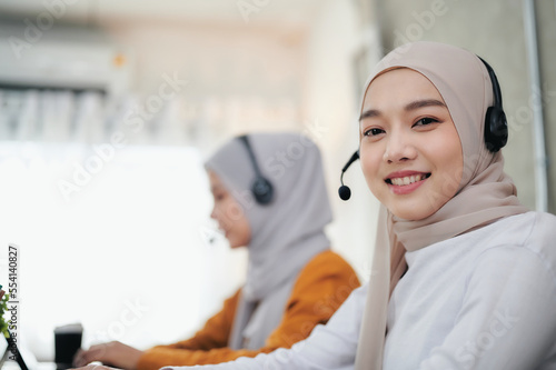 Woman customer support operator.