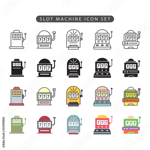 Slot machine icon set design templates