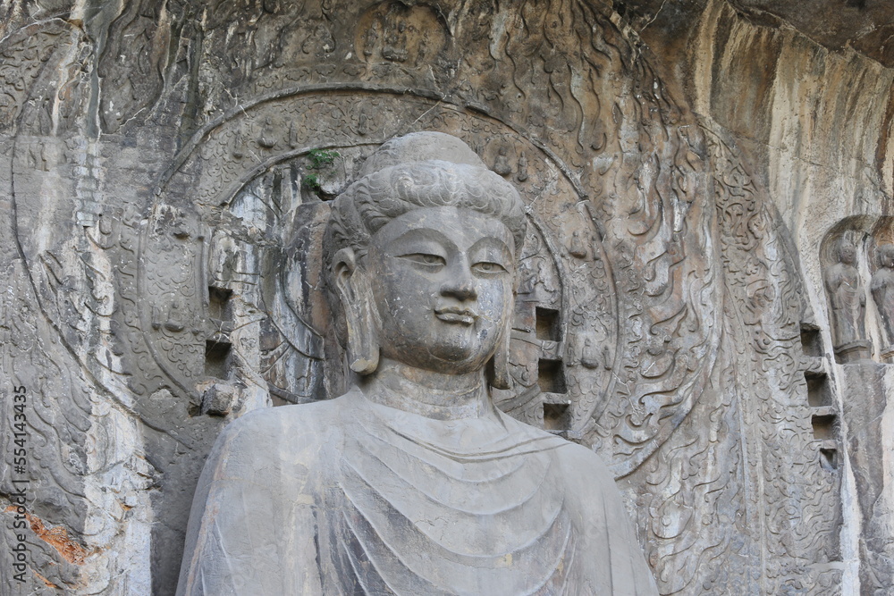 Obraz premium Buddha In Fengxian Temple The Biggest Cave Of Longmen Grottoes Luoyang Henan China
